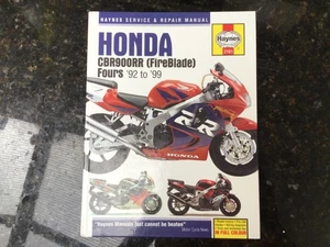 HONDA CBR900RR FIREBLADE FOURS 1992 to 1999 SERVICE REPAIR MANUAL BY HAYNES - Picture 1 of 6