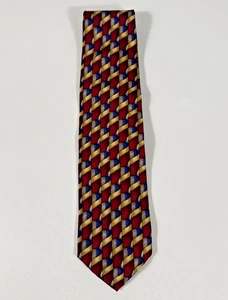JOS A. Corbata de hombre BANK Corporate Collection roja, dorada y azul toda seda - Imagen 1 de 7