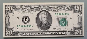 1977 Twenty Dollar Federal Reserve Note $20 STAR NOTE Uncirculated #96442 - Picture 1 of 2