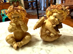 Vintage 1993 Heavenly Angel Resin Cherub Angel 5" - Bild 1 von 5