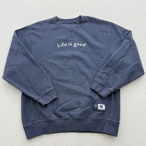 Life Is Good Herren M Medium Sweatshirt mit Rundhalsausschnitt Blau Grafik Pullover Komfort - Bild 1 von 5