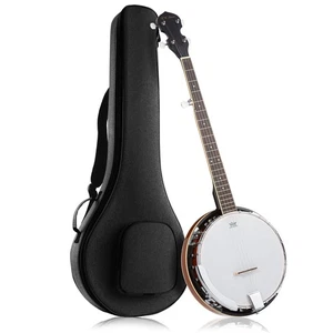 Support 24 guitare banjo 5 cordes avec dos solide fermé et 5ème tuner à engrenages - Photo 1/6