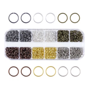 1 Box Iron Jump Rings Close Unsoldered Loop Findings 6 Color Box Kits Pick 4~8mm - Picture 1 of 10