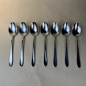 Lauffer by Towle Soup Spoons 7 3/8” 18/8 Stainless Flatware Indonesia Set Of 7 - Picture 1 of 7