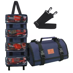 Tool Roll Organizer Tool Roll Bag Pocket Wrench Roll Pouch Electricians Wrench R - Picture 1 of 7
