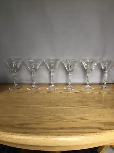 6 Vtg Glastonbury Lotus Hostess Pattern 6” Wine Goblet Stems -Gorgeous -Rare! - Picture 1 of 12