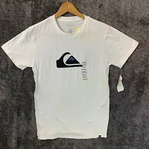 Quicksilver T-Shirt Boy's Size Small White Graphic Print Crewneck Tee New W/ Tag - Picture 1 of 12