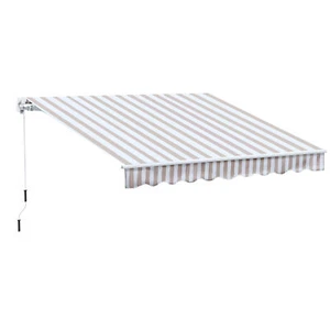 Markise Handkurbel Gelenkarmmarkise Sonnenschutz Balkon Alu Berge 3 x 2,5 m - Bild 1 von 10