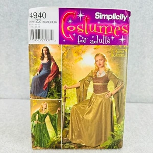 Simplicity 4940 Übergröße Mittelalter Kleid drapierte Ärmel Misses Gr. 20 26 Muster - Bild 1 von 4