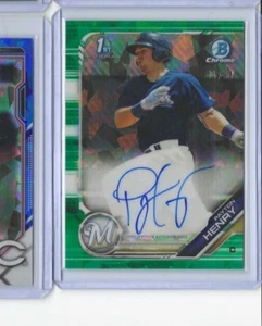 2019 Bowman Chrome Green 1st Bowman Payton Henry Auto Brewers /99 - Picture 1 of 2