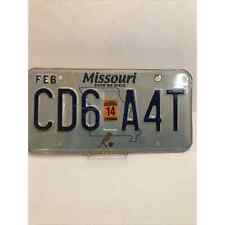 Missouri License Plate CD6-A4T Show Me State Bluebird Auto Tag MO March Blue