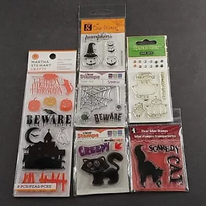 6 Stück Halloween Clear Cling Stempel unmontiert und ungeöffnet Neu aus altem Lagerbestand Verpackung - Bild 1 von 14