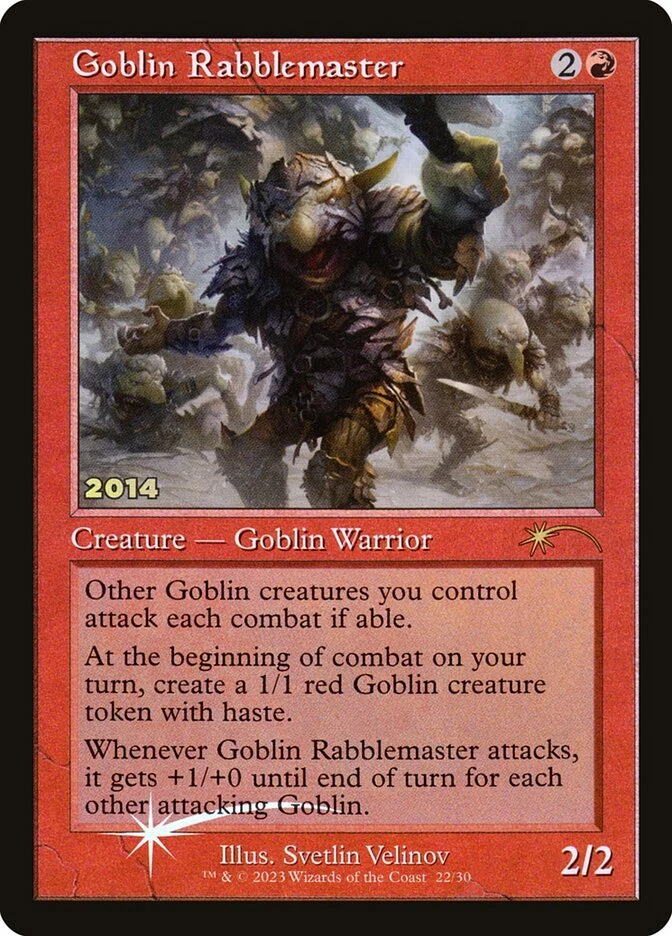 1x Goblin Rabblemaster FOIL RETRO FRAME - NM - PROMO - SPARROW MAGIC - Image 1 of 1