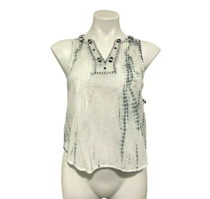 Forever 21 Sleeveless Woven Top Blue Cream Size Small NWT! - Picture 1 of 10