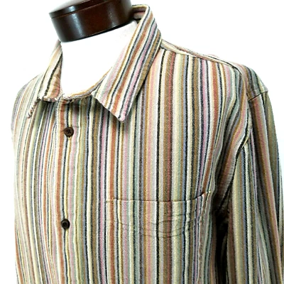 QUIKSILVER Shirt Multicolor Vertical Stripe L/S Button Beach Skate Men's XL EUC* - Image 1 of 4