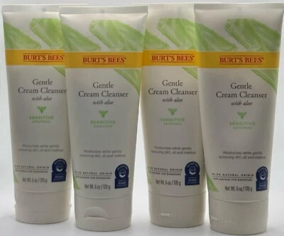 4Pk Burts Bees нежный крем очищающее средство с алоэ ~ 6 жидких унций каждый ~ новый ~ запечатанный - Изображение 1 из 2