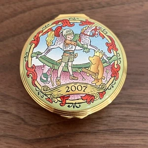 Halcyon Days Enamel Winnie The Pooh 2007 Rare Trinket Box Disney Made in England - Picture 1 of 7