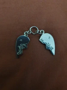VINTAGE STERLING SILVER SPLIT HEART HIM & HERS 'I LOVE YOU' SET NWOT - Picture 1 of 5