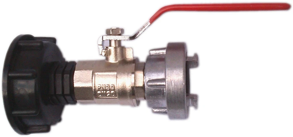 IBC Adapter Kugelhahn Absperrhahn mit Storz D Regenwassertank Gewinde: S60 - Bild 1 von 1