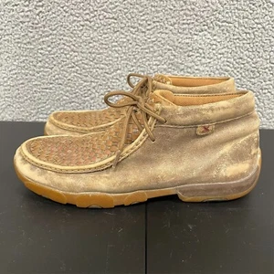 Twisted X Men's Chukka Shoes Driving Moc MDM0033 Bomber Size 9.5M Basket Weave - Picture 1 of 9