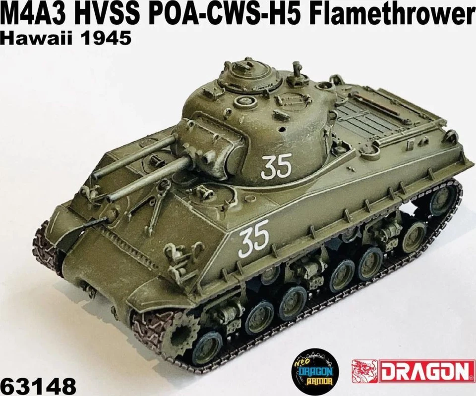 Dragon 1:72 Scale M4A3 HVSS POA-CWS-H5 Flamethrower Hawaii 1945 - Image 1 of 1