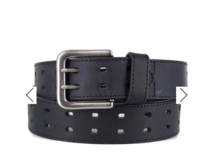 Mens Hawx Bootbarn American Worker Double Prong Buckle Belt Black New Size 42 - Picture 1 of 12