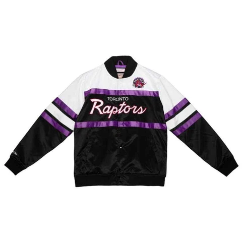 Men's Mitchell & Ness Black NBA Toronto Raptors Heavyweight Satin Jacket Cover