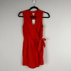A New Day Red Romper Sleeveless Tie Waist Casual Summer Jumpsuit XS - Picture 1 of 7