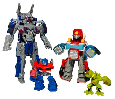 Transformers Lot 4 Last Knight Optimus Prime Rescue Bots Heatwave Fire Truck + - Image 1 of 4