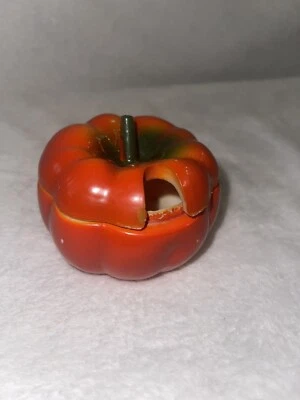 RARE Vintage Milk Glass TOMATO Jam Jelly Jar & Lid *READ - Image 1 of 4