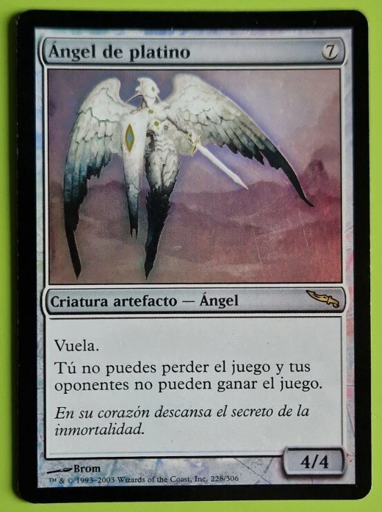 MTG, PlatinumAngel - SPANISH, FOIL, Angel de Platino, Odyssey, Green Rare FOIL - Image 1 of 2