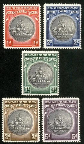 Bahamas Stamps # 85-9 MLH VF Scott Value $90.25 Cover