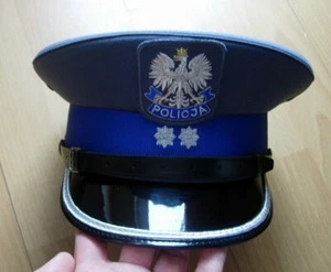 original POLICE POLISH POLAND OFFICERS VISOR HAT, CAP, L 57 SIZE - Picture 1 of 7