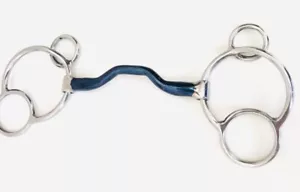 Universal 3 Ring Blue Sweet Iron Mouth Ported Gag Horse Bit Snaffle (UK Stock) - Picture 1 of 5