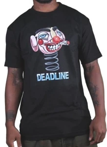 Deadline Mens Black Smoking Clown Bobble Head T-Shirt - Picture 1 of 2