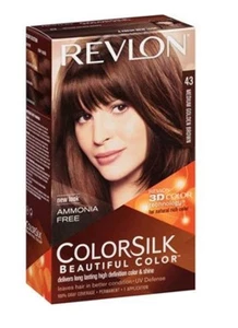 Revlon ColorSilk Haarfarbe 43 mittel goldbraun 1 EA + Augenbrauentrimmer - Bild 1 von 2