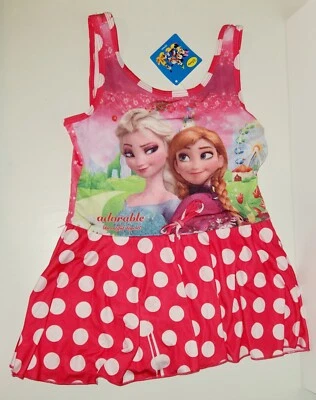 NUEVO con etiqueta Disney Frozen traje de baño de una pieza niños niñas🩱Elsa Anna✨️Talla 130= Talla 8T Foto 1 de 4