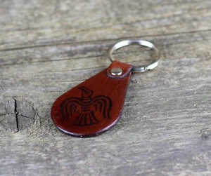 Viking raven leather keychain, Norse mythology, Viking accessories, Odin's horse - Picture 1 of 7