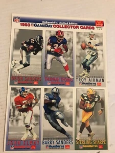 1993 McDonalds GameDay Football Card Sheet A; NM, Deion Sanders, John Elway NFL - Bild 1 von 4