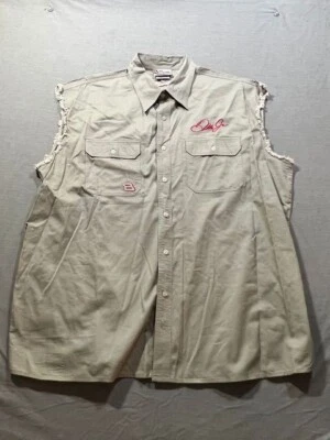 Dale Earnhardt Jr. Camisa Adulto Extra Grande Beige Abotonada Sin Mangas Para Hombre Foto 1 de 4