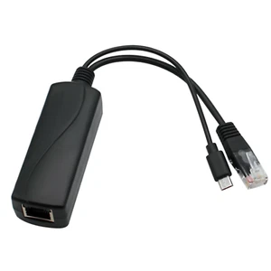 Active PoE Splitter Power Over Ethernet 48V to 5V 2A Micro USB Adapter Cable - Picture 1 of 6