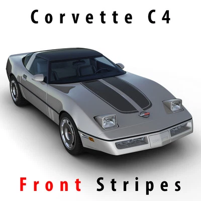 Hood racing stripes pre-cut vinyl decal for 1984-1996 Chevrolet Corvette C4  - Image 1 of 4