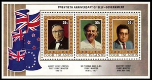 COOK ISLANDS 879 - Primeros Ministros Nacionales "Hoja de recuerdo" (pb80184+) - Imagen 1 de 1