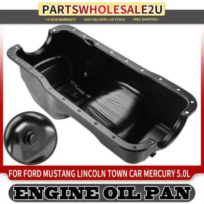 Engine Oil Pan for Ford Mustang Lincoln Town Car Mark VII Grand Marquis V8 5.0L - Image 1 of 4