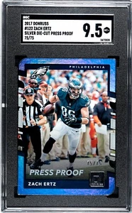 Donruss Zach Ertz 75/75 (1/1) 2017 troquelado plateado a prueba de prensa #122 SGC 9,5 POP 1 - Imagen 1 de 3