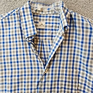 Peter Millar Shirt Mens M Medium Blue Plaid Long Sleeve Golf Button Up - Picture 1 of 10