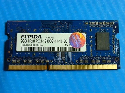 MacBook Pro A1278 SODIMM Elpida 2GB Memory PC3-12800S-11-10-B2 EBJ20UF8BDU0-GN-F - Image 1 of 2