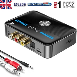 Bluetooth 5.3 Transmitter Receiver 3.5mm AUX RCA TV Home Stereo Audio Adapter - Picture 1 of 15