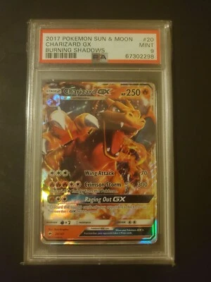 2017 Pokemon Sun & Moon Burning Shadows 20/147 Charizard GX PSA MINT 9  - Image 1 of 2