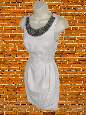 BNWT COAST SIZE UK6 LILAC WHITE EMBELLISHED COLLAR SLEEVELESS PROM DRESS RRP £95 - Image 1 of 4